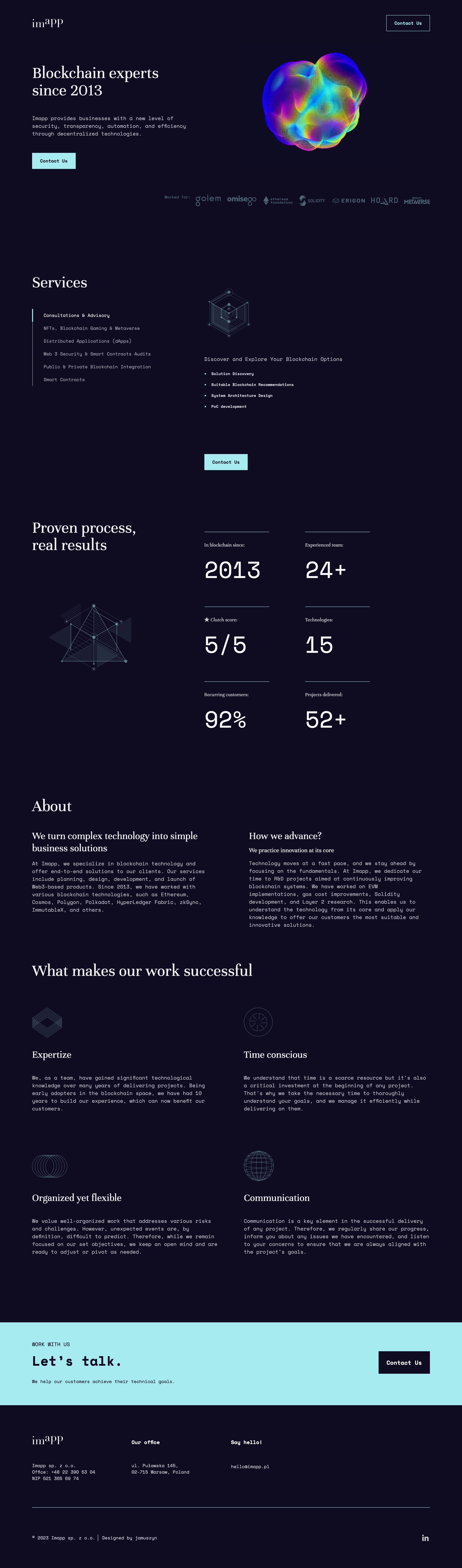 imapp.pl from the hero down to the footer