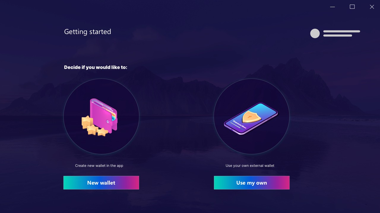 A choice between making a new wallet and importing one you already hold